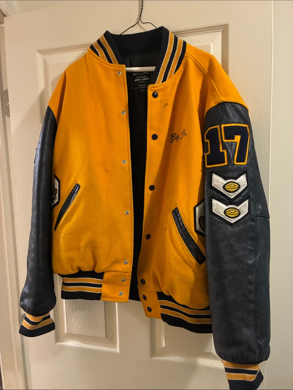 Holloway Yellow and Black Varsity Letterman Jacket